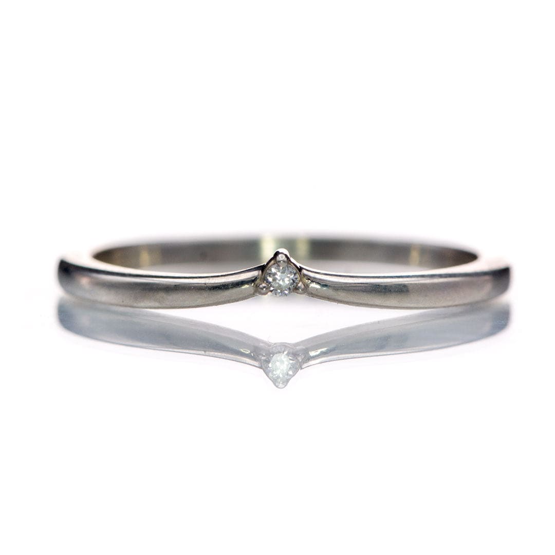 Small diamond ring silver Clearance