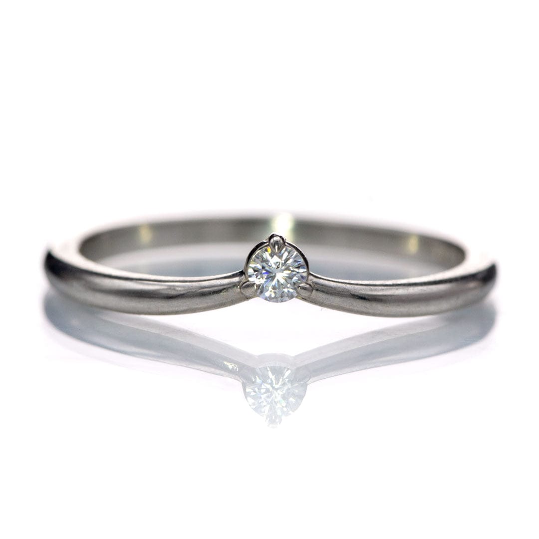 Velma Band - Diamond, Moissanite or Sapphire V-Shape Contoured Stacking Wedding Ring Ring by Nodeform