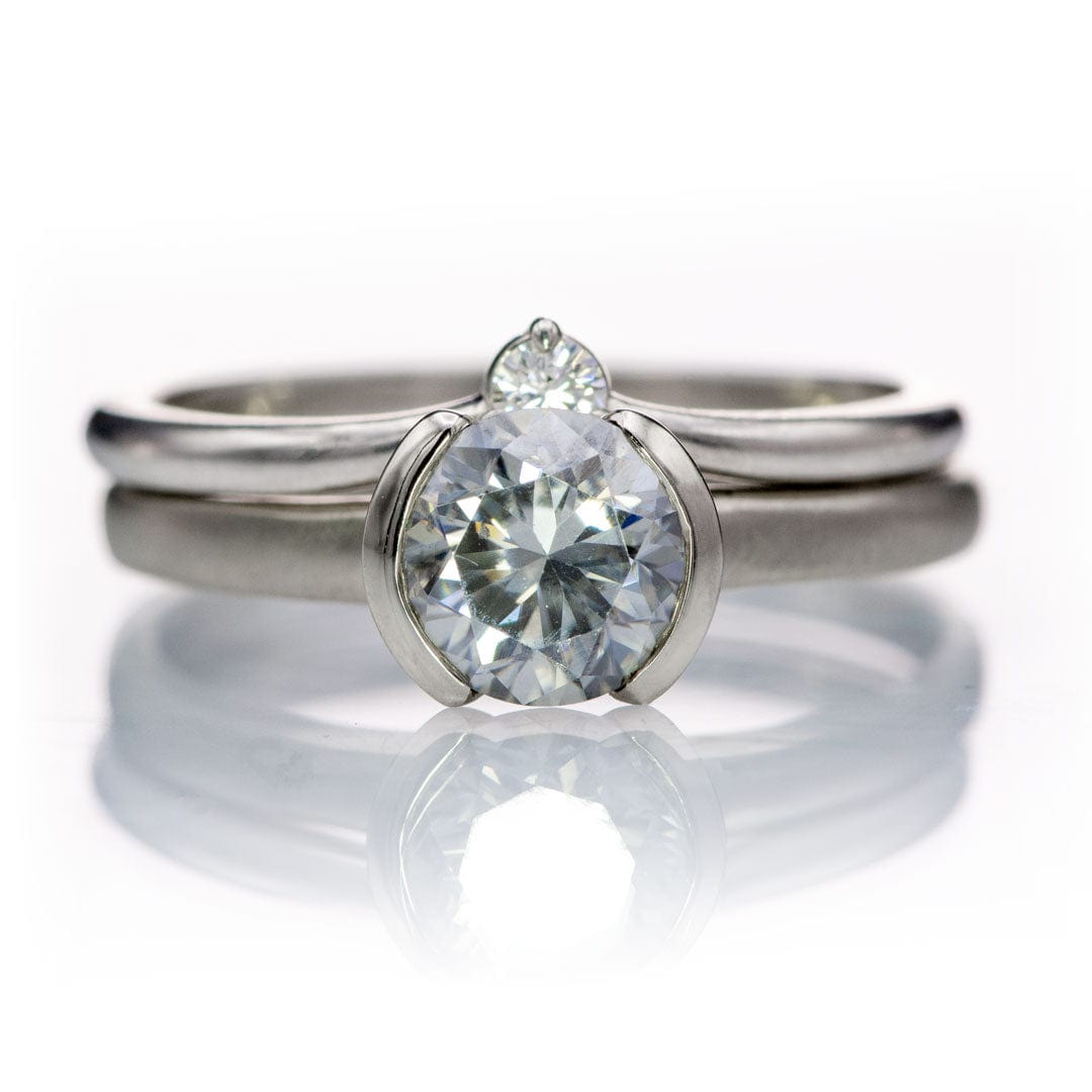 Velma Band - Diamond, Moissanite or Sapphire V-Shape Contoured Stacking Wedding Ring Ring by Nodeform