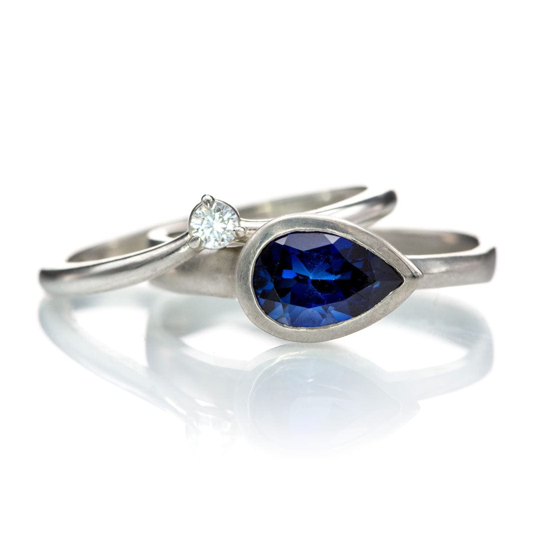 Velma Band - Diamond, Moissanite or Sapphire V-Shape Contoured Stacking Wedding Ring Ring by Nodeform