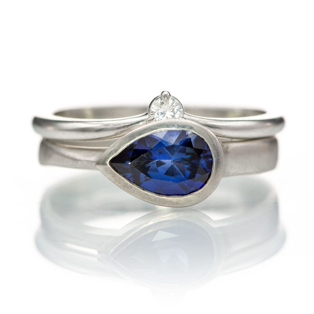 Velma Band - Diamond, Moissanite or Sapphire V-Shape Contoured Stacking Wedding Ring Ring by Nodeform