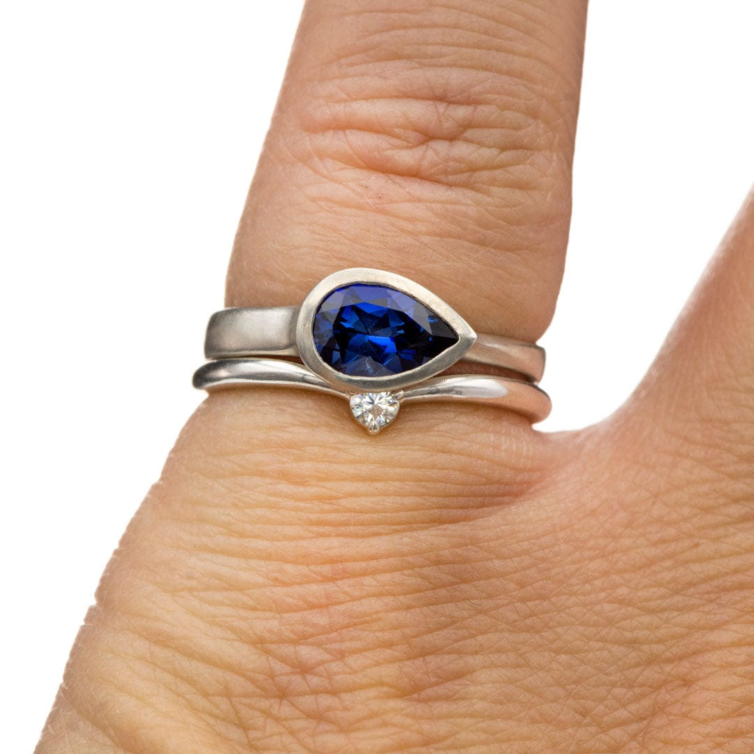Velma Band - Diamond, Moissanite or Sapphire V-Shape Contoured Stacking Wedding Ring Ring by Nodeform