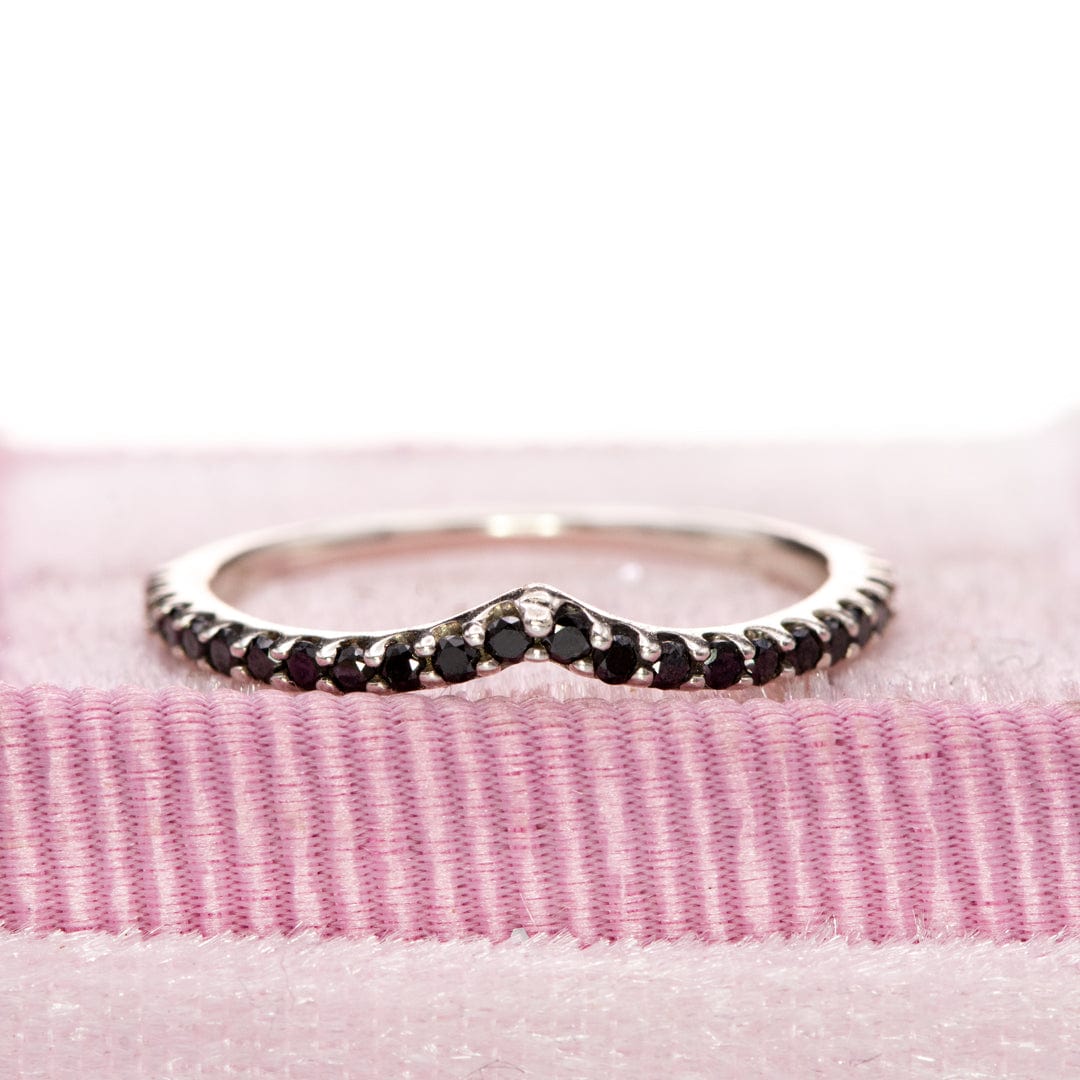 Vivian Band - V-Shape Contoured Accented Diamond, Moissanite, Ruby or Sapphire Wedding Ring Ring by Nodeform