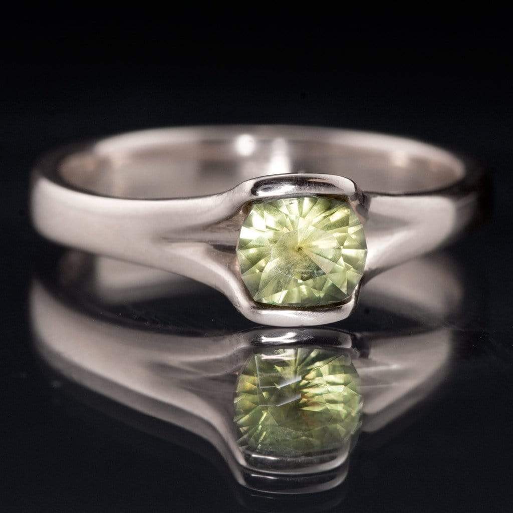 Yellow-Green Precision cut Cushion 5.4 x 4.6mm/0.72ct Montana Sapphire Loose Gemstone Loose Gemstone by Nodeform