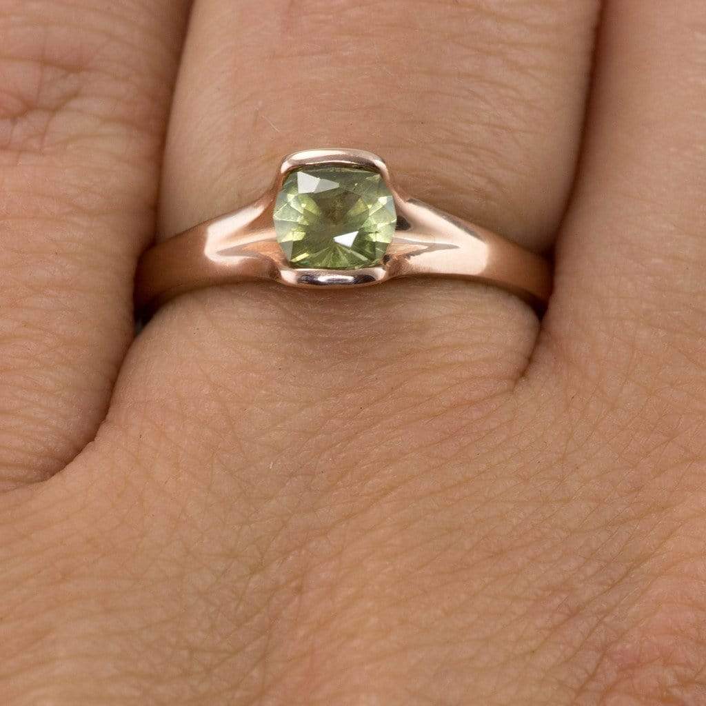 Yellow-Green Precision cut Cushion 5.4 x 4.6mm/0.72ct Montana Sapphire Loose Gemstone Loose Gemstone by Nodeform