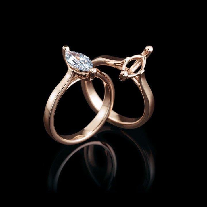 Amelia Prong Set Cathedral Solitaire Engagement Ring - Setting only Ring Setting by Nodeform