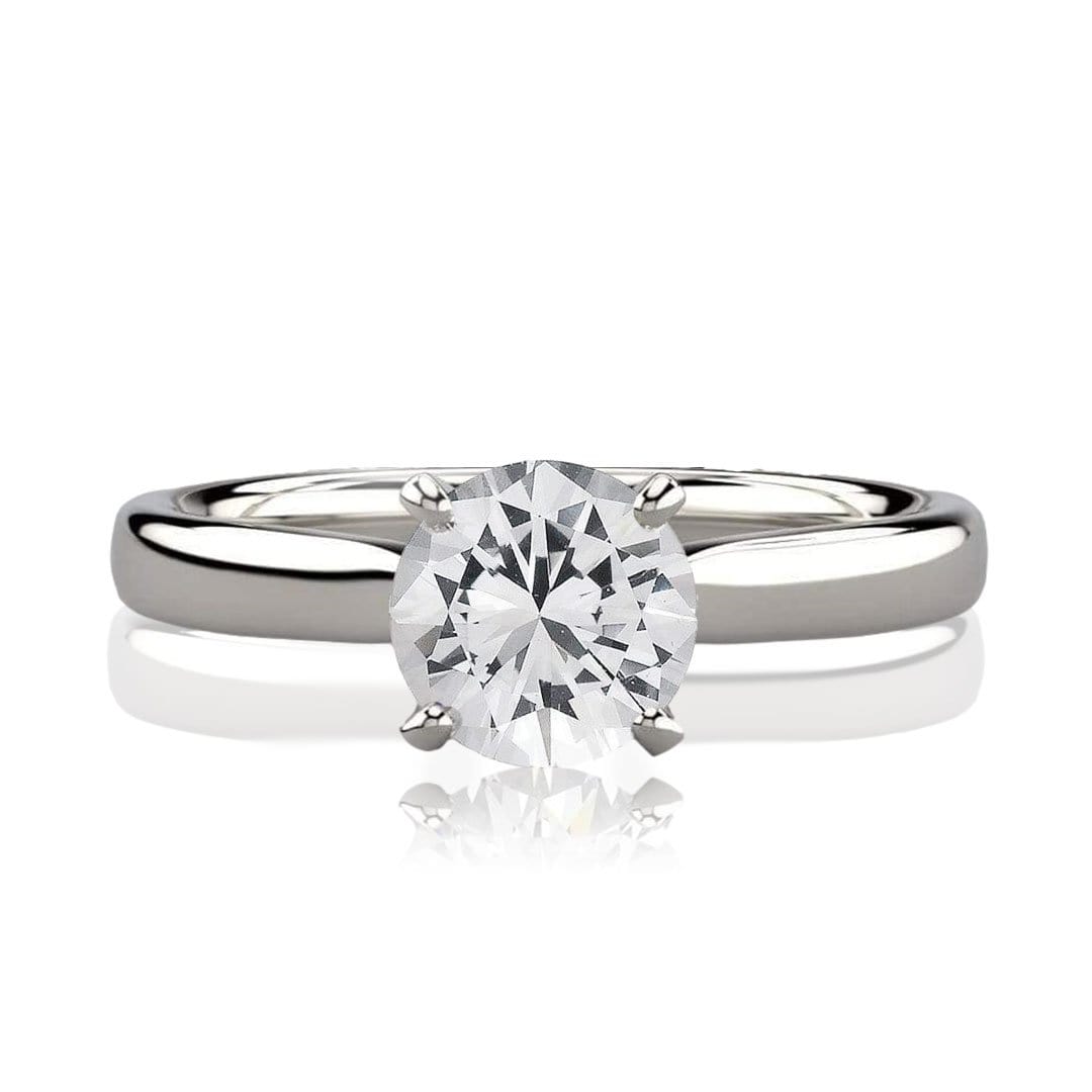 Amelia Ring- White Sapphire Prong Set Cathedral Style Solitaire Engagement Ring Ring by Nodeform
