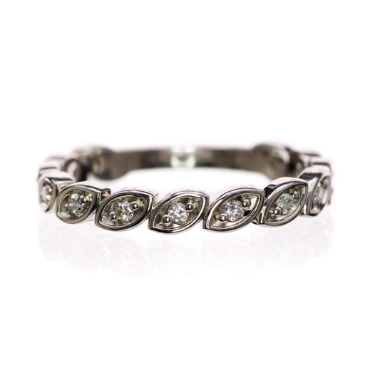 Mable Band, 1/6CTW Lab-created Diamonds or Moissanite Stacking Half Eternity Anniversary Ring All Lab-created Diamonds / Continuum Sterling Silver Ring by Nodeform