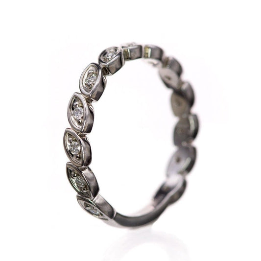 Mable Band, 1/6CTW Lab-created Diamonds or Moissanite Stacking Half Eternity Anniversary Ring Ring by Nodeform
