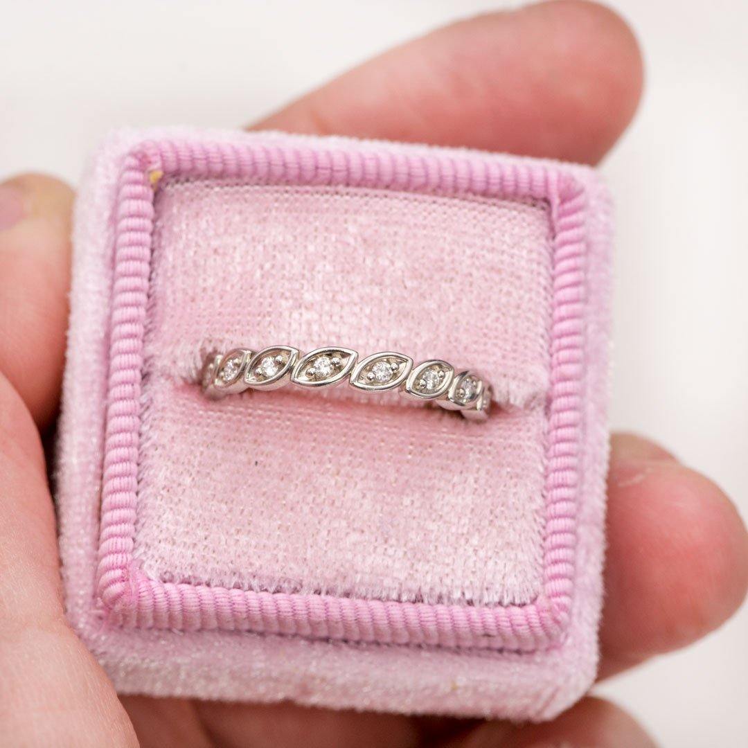 Mable Band, 1/6CTW Lab-created Diamonds or Moissanite Stacking Half Eternity Anniversary Ring Ring by Nodeform