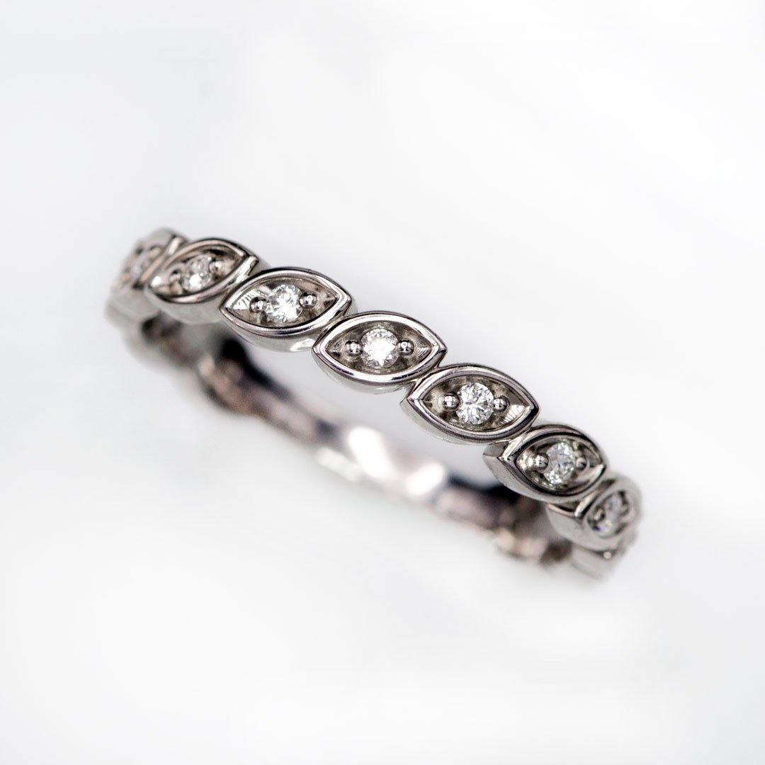 Mable Band, 1/6CTW Lab-created Diamonds or Moissanite Stacking Half Eternity Anniversary Ring Ring by Nodeform