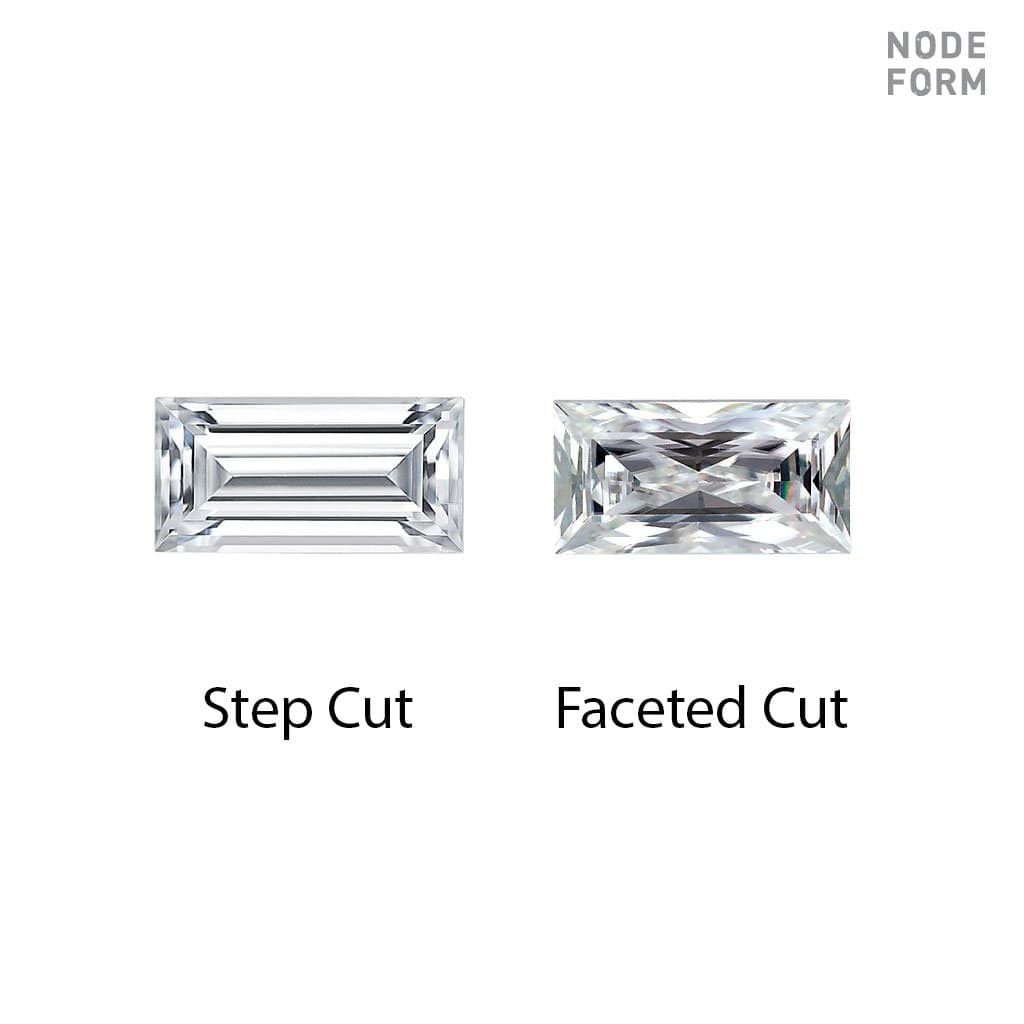 Baguette Moissanite Stacking Solitaire Engagement or Anniversary Ring Ring by Nodeform