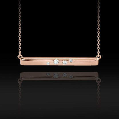 Scattered Flush Set Diamond Horizontal Bar Pendant Necklace Necklace / Pendant by Nodeform