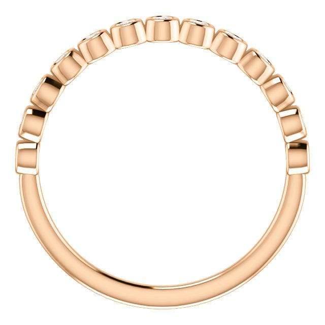 Betty Anniversary Band - Bezel Set Diamond Half Eternity Stacking Wedding Ring Ring by Nodeform