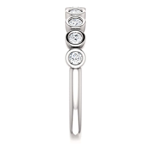 Betty Anniversary Band - Bezel Set Diamond Half Eternity Stacking Wedding Ring Ring by Nodeform