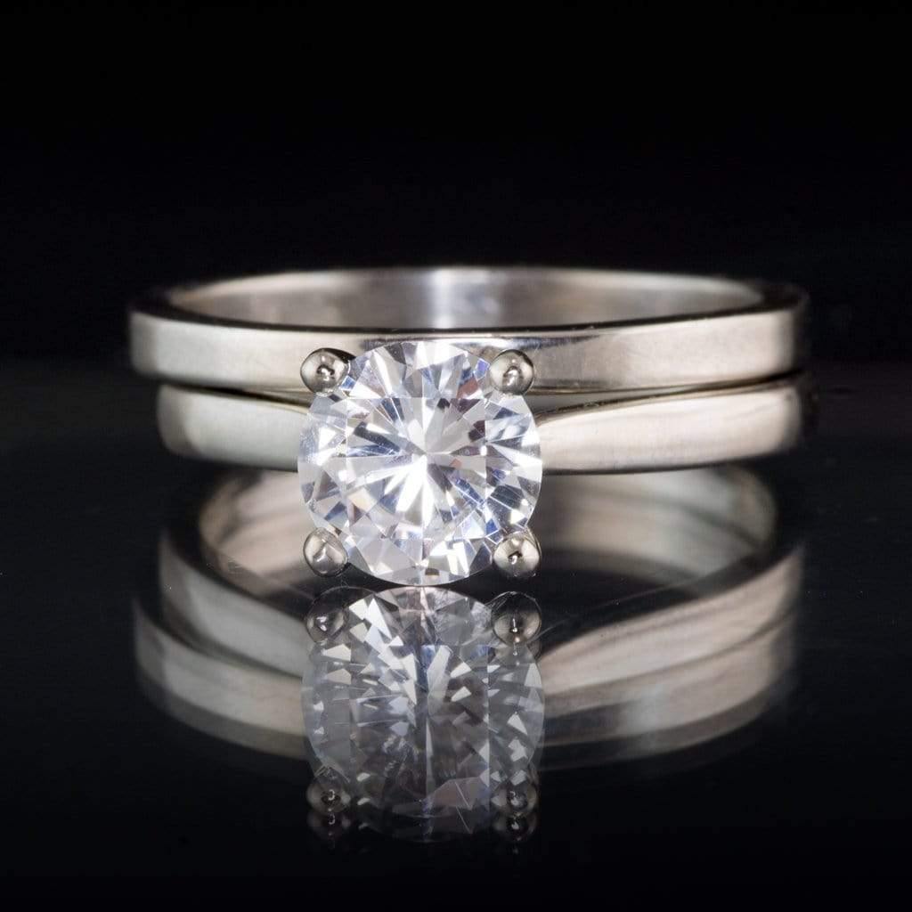 Amelia Ring- White Sapphire Prong Set Cathedral Style Solitaire Engagement Ring Ring by Nodeform