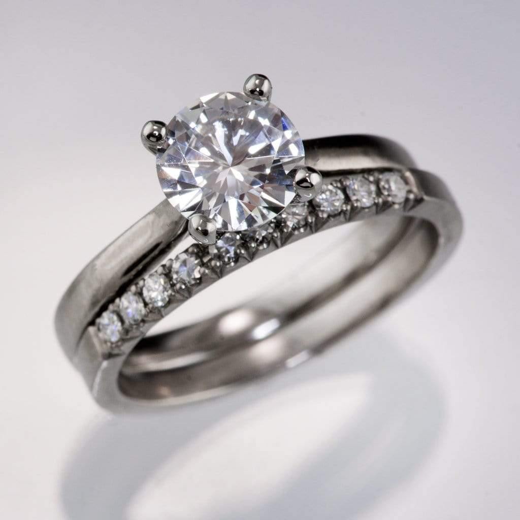 Amelia Ring- White Sapphire Prong Set Cathedral Style Solitaire Engagement Ring Ring by Nodeform