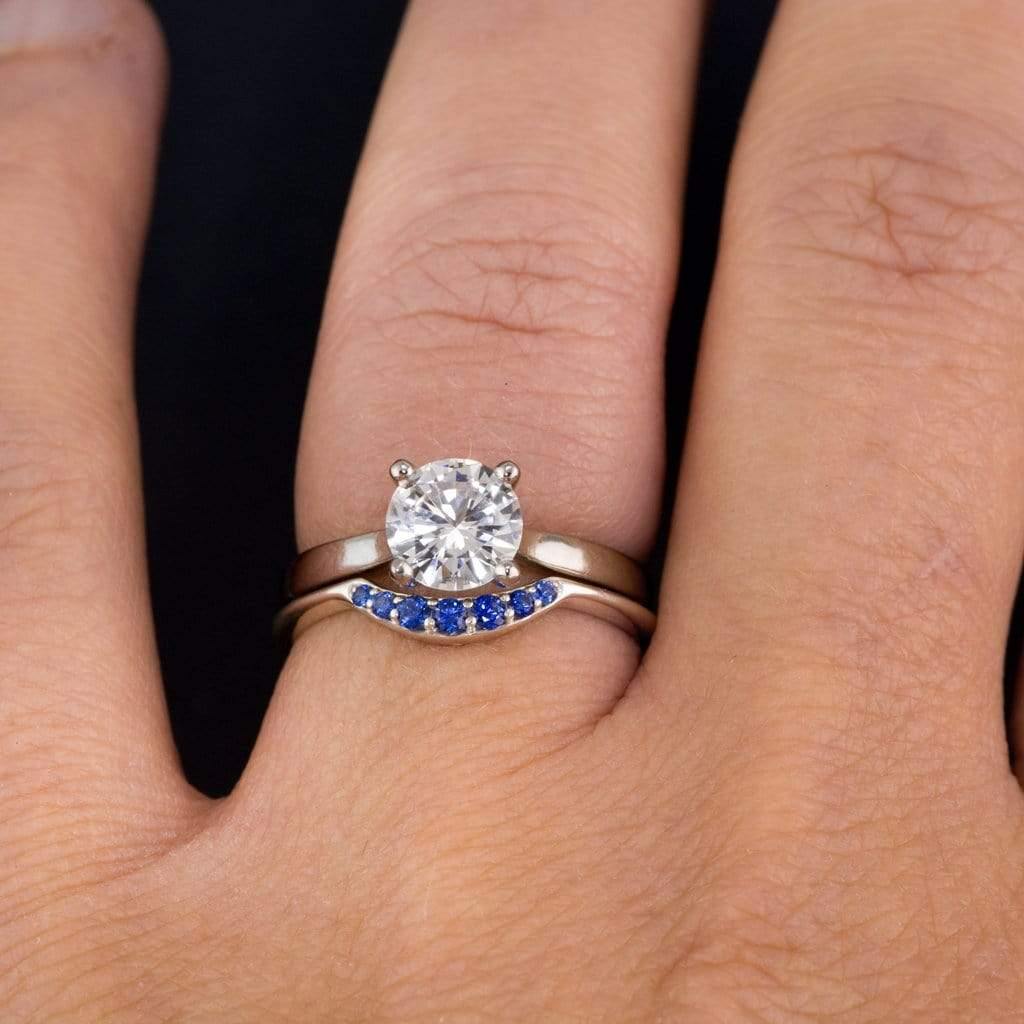 Amelia Ring- White Sapphire Prong Set Cathedral Style Solitaire Engagement Ring Ring by Nodeform