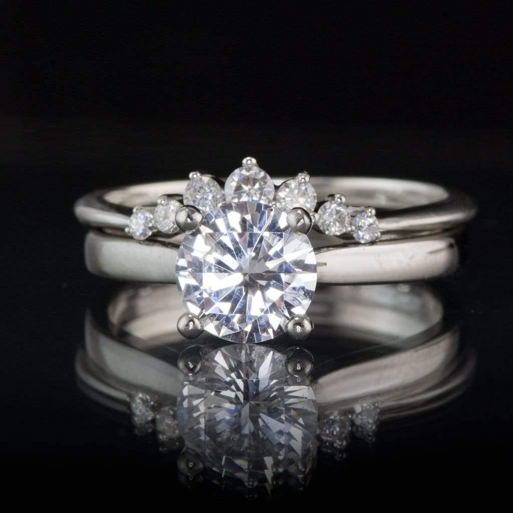 Amelia Ring- White Sapphire Prong Set Cathedral Style Solitaire Engagement Ring Ring by Nodeform