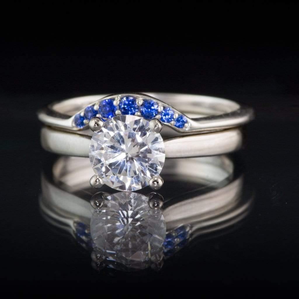 Amelia Ring- White Sapphire Prong Set Cathedral Style Solitaire Engagement Ring Ring by Nodeform