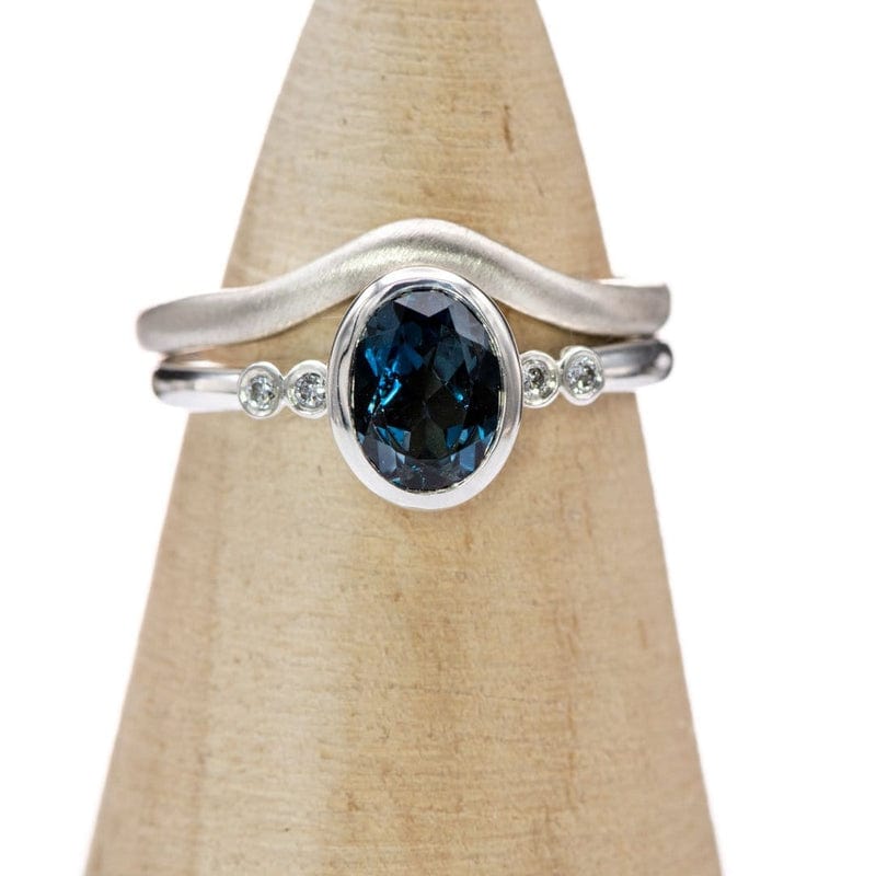 Brooklynn - Bezel Set Accented Engagement Ring with Side Stones - Setting only Ring Setting by Nodeform