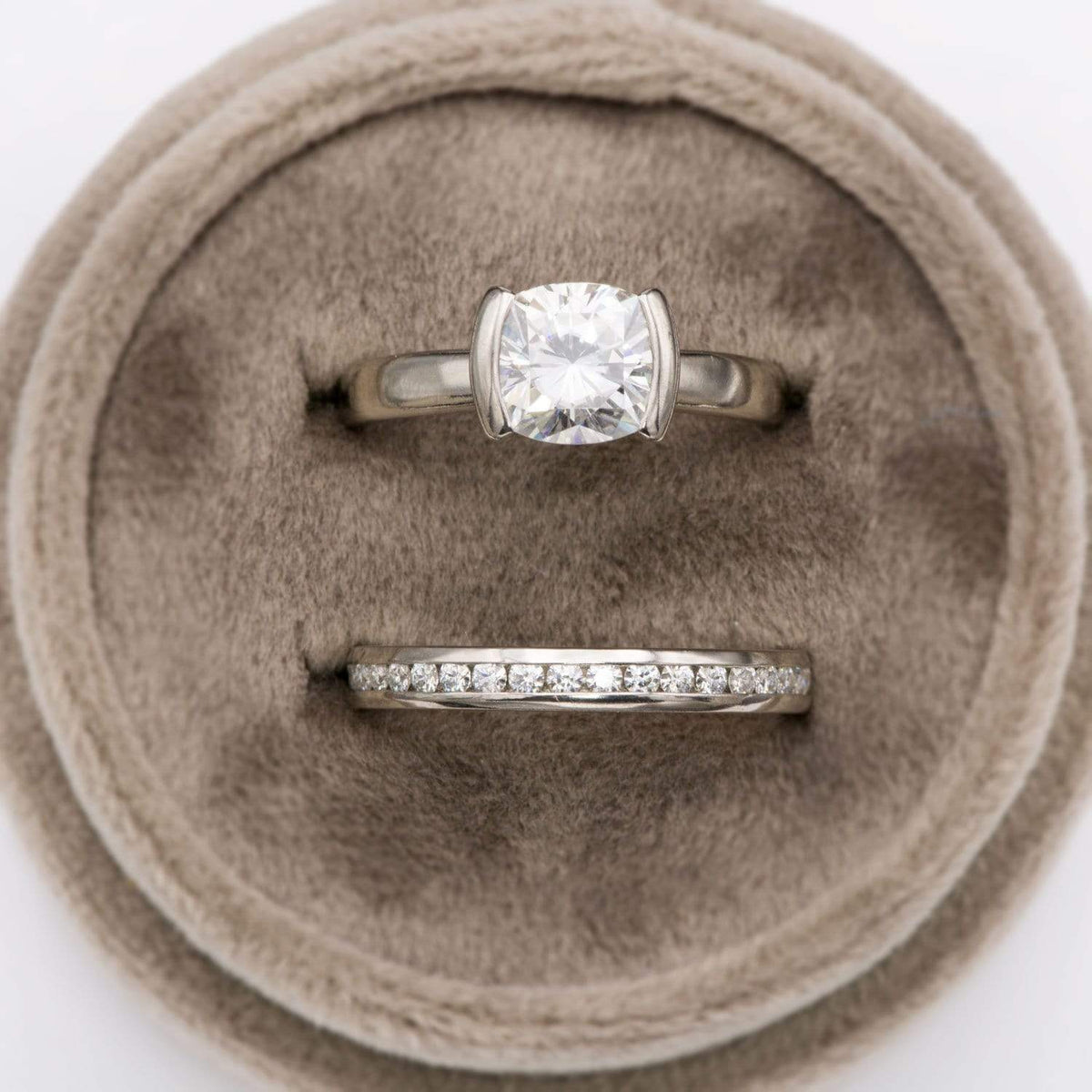 Moissanite Channel Set Anniversary Wedding Band Ring by Nodeform
