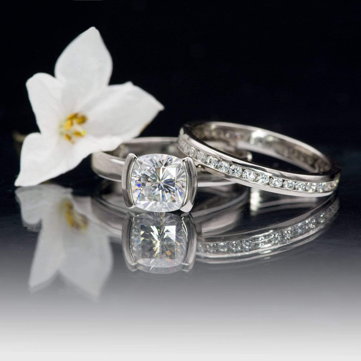 Moissanite Channel Set Anniversary Wedding Band Ring by Nodeform