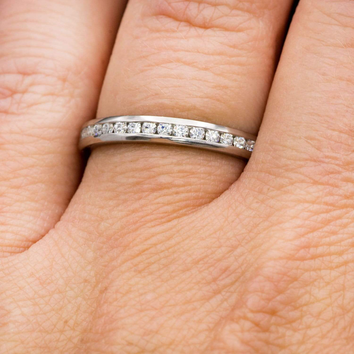 Moissanite Channel Set Anniversary Wedding Band Ring by Nodeform