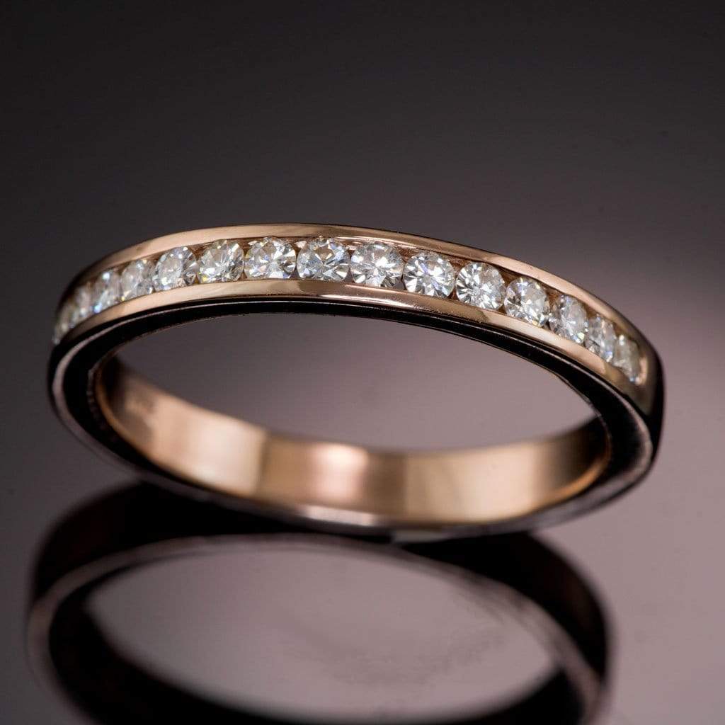 Moissanite Channel Set Anniversary Wedding Band Ring by Nodeform