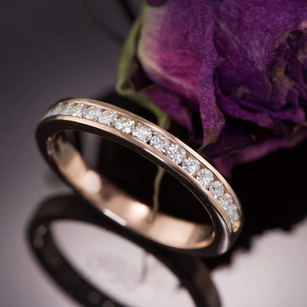 Moissanite Channel Set Anniversary Wedding Band Ring by Nodeform