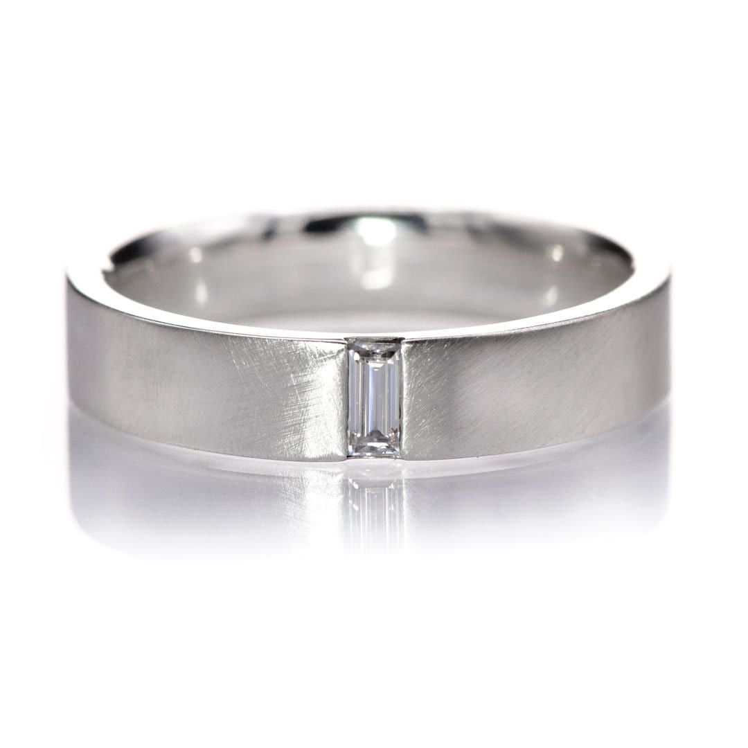 Comfort-Fit Wedding Band for Him Sterling Silver
