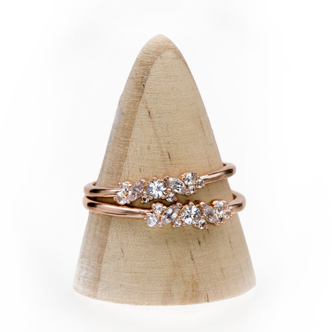 Colette Ring - Cluster Marquise & Round Shape Diamonds, Moissanites, Rubies or Sapphires Stacking Ring Ring by Nodeform