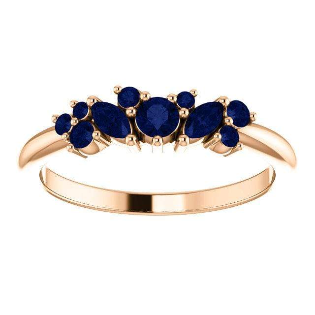 Colette Ring - Cluster Marquise & Round Shape Diamonds, Moissanites, Rubies or Sapphires Stacking Ring Ring by Nodeform
