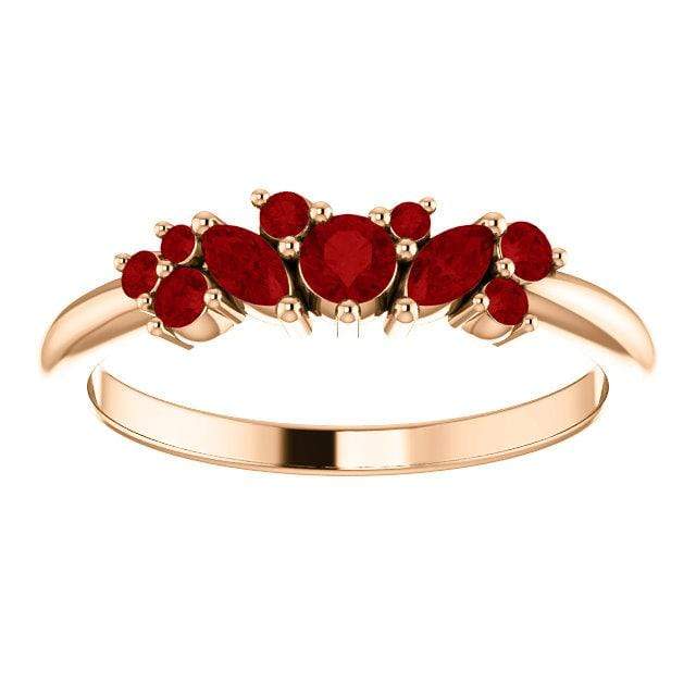 Colette Ring - Cluster Marquise & Round Shape Diamonds, Moissanites, Rubies or Sapphires Stacking Ring Ring by Nodeform