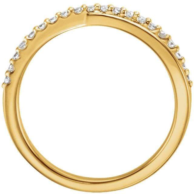 Criss Cross Band - Contoured Wedding Ring with Diamonds, Moissanites, Rubies or Sapphires Ring by Nodeform