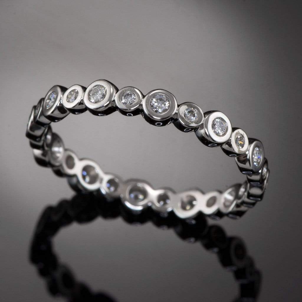 Bree Anniversary Band - Bezel Set Diamond Eternity Stacking Ring Wedding Band Ring by Nodeform