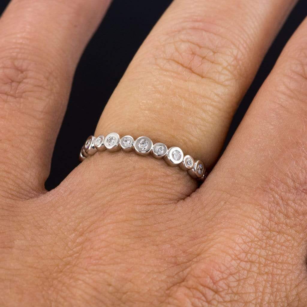 Bree Anniversary Band - Bezel Set Diamond Eternity Stacking Ring Wedding Band Ring by Nodeform