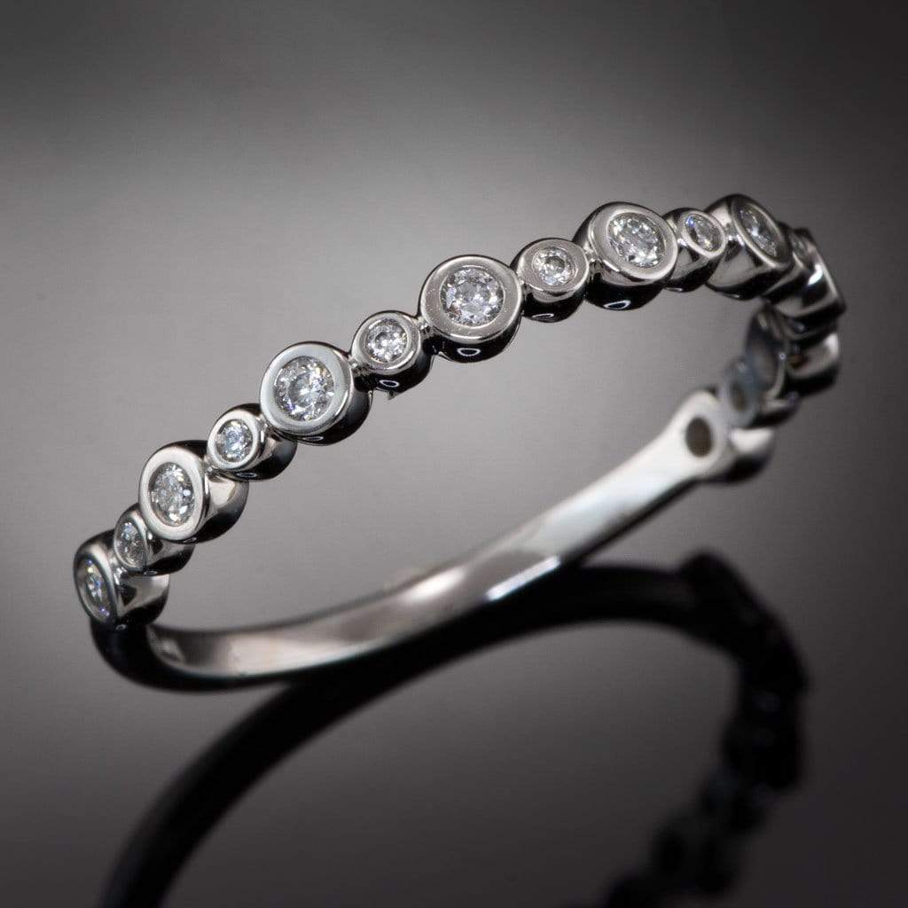 Brigid Anniversary Band Bezel Set Diamond Half Eternity Stacking Wedding Ring Ring by Nodeform