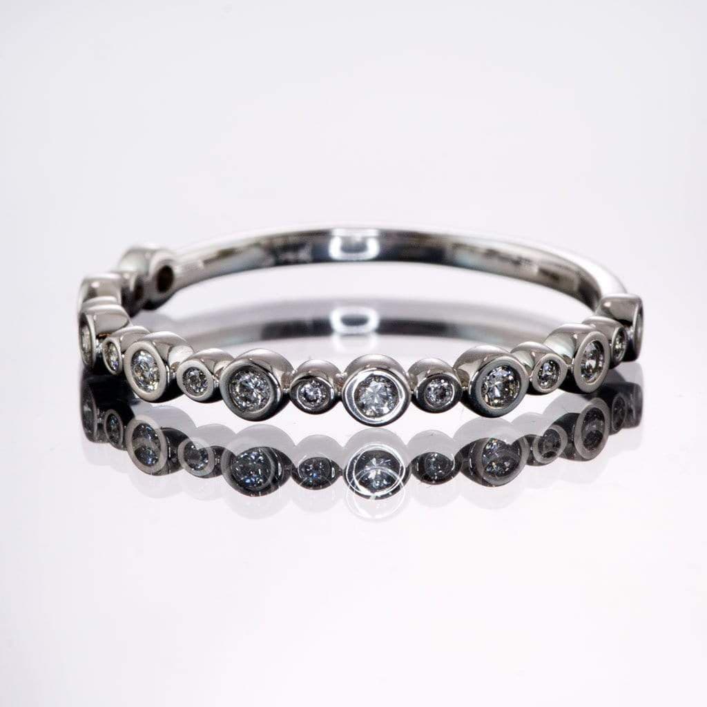 Brigid Anniversary Band Bezel Set Diamond Half Eternity Stacking Wedding Ring Ring by Nodeform