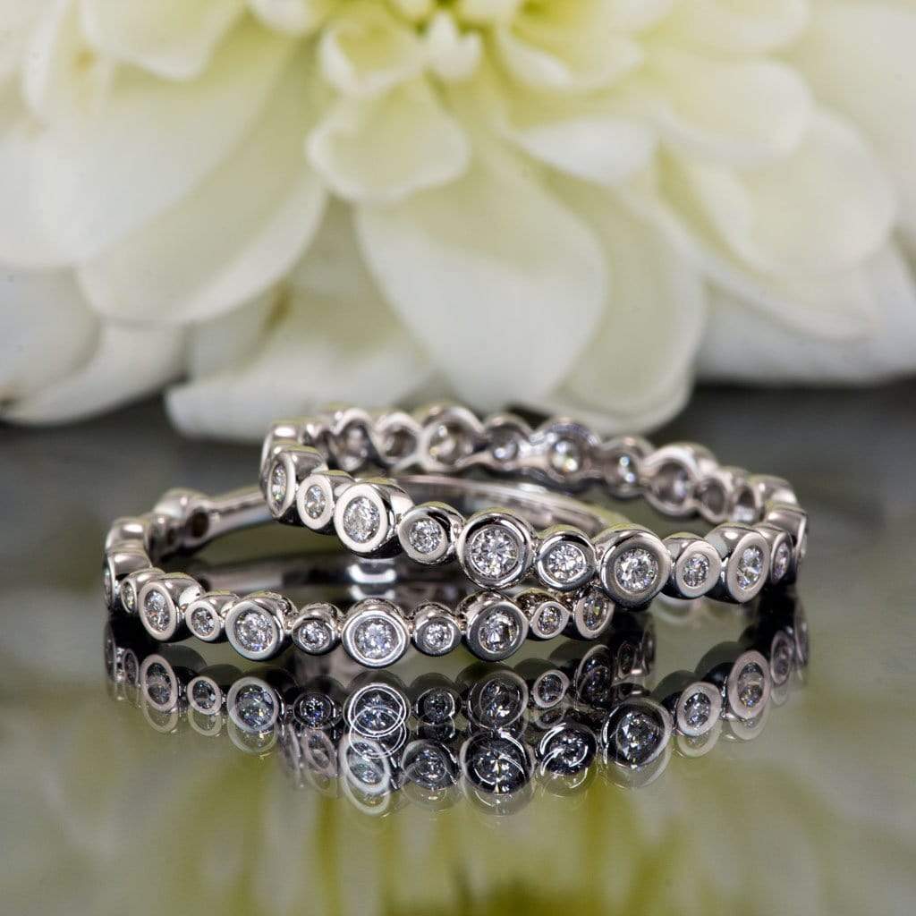 Brigid Anniversary Band Bezel Set Diamond Half Eternity Stacking Wedding Ring Ring by Nodeform