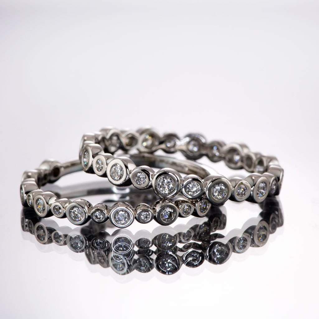 Brigid Anniversary Band Bezel Set Diamond Half Eternity Stacking Wedding Ring Ring by Nodeform