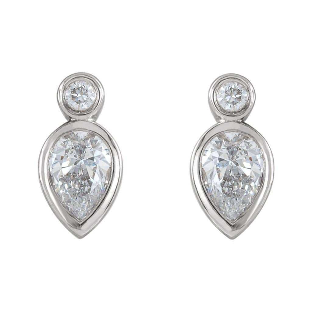 1/3 CTW Pear Diamond Bezel Set Stud Earrings Earrings by Nodeform