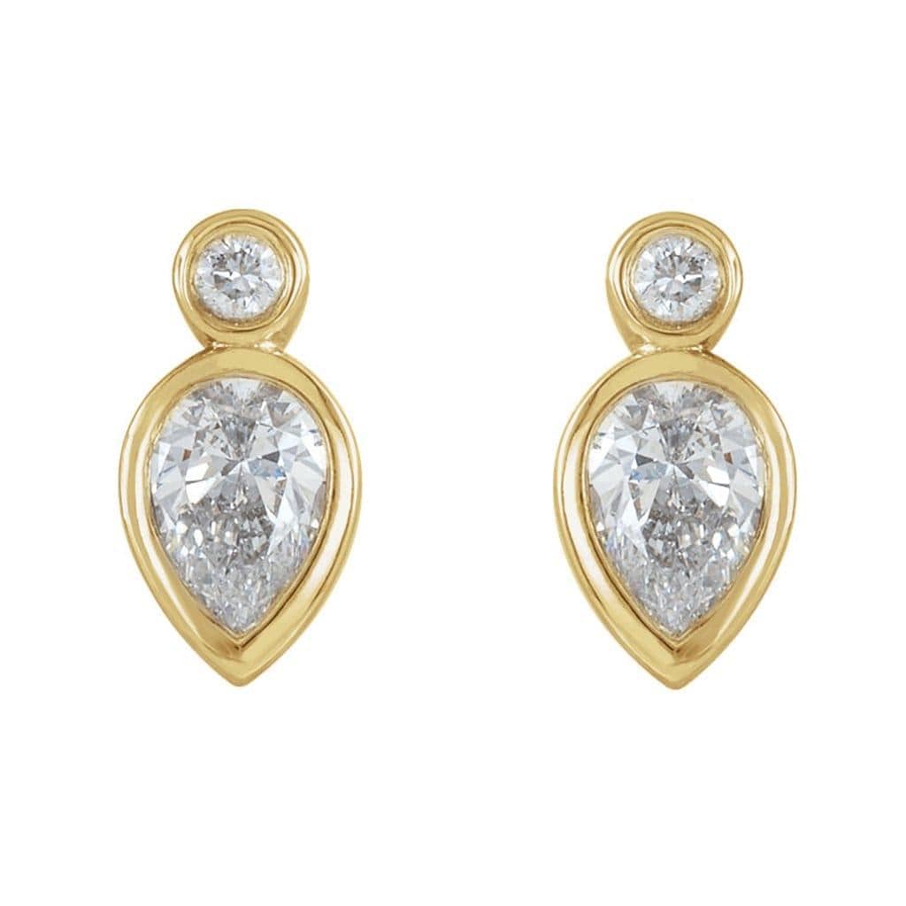 1/3 CTW Pear Diamond Bezel Set Stud Earrings Earrings by Nodeform