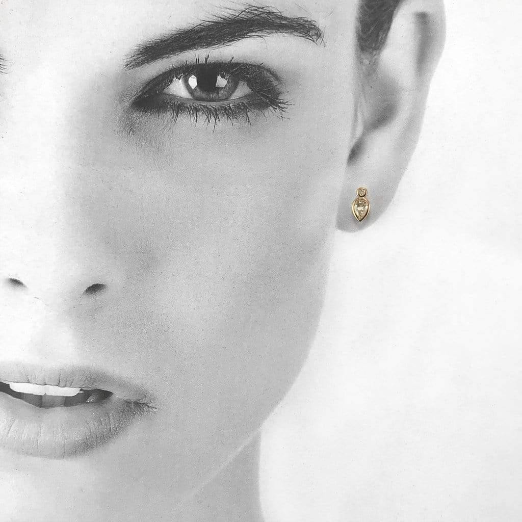 1/3 CTW Pear Diamond Bezel Set Stud Earrings Earrings by Nodeform