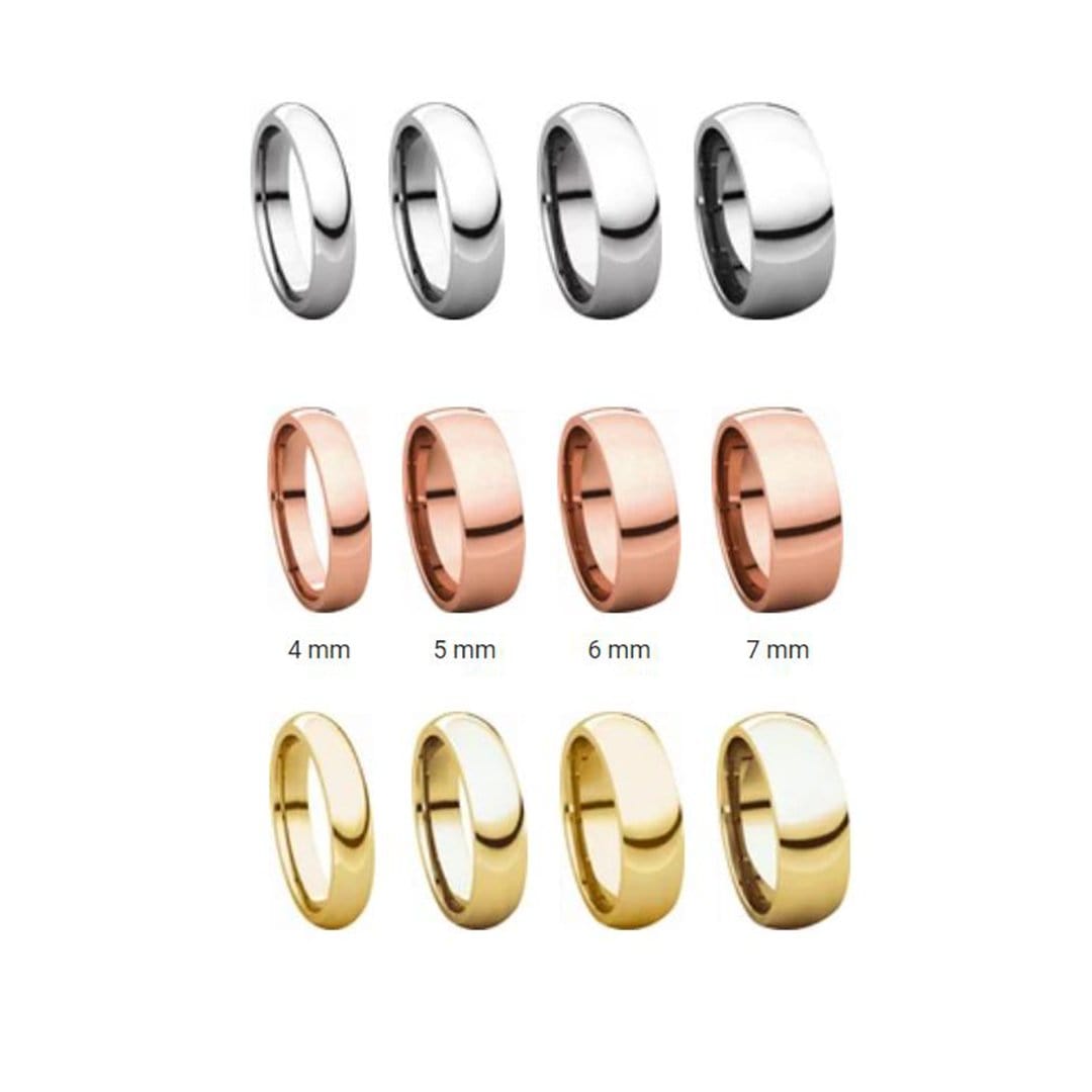 Men's Comfort Fit Classic Domed Wedding Band Ring by Nodeform