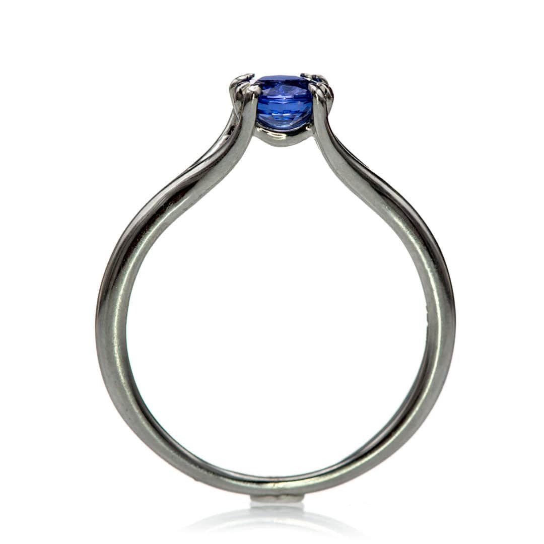 Blue Sapphire Double Prong Solitaire Engagement Ring Ring by Nodeform