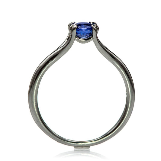 Blue Sapphire Double Prong Solitaire Engagement Ring Ring by Nodeform