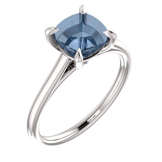 Emily Prong Set Narrow Cathedral Solitaire Engagement Ring - Setting only 14kX1 Nickel White Gold (Not Rhodium Plated) Ring Setting by Nodeform