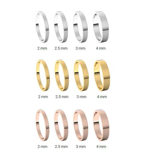 Narrow Flat Simple Wedding Band, 2-4mm Width Ring by Nodeform