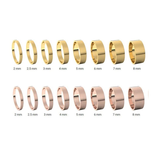 Flat Simple Gold Wedding Band Ring by Nodeform